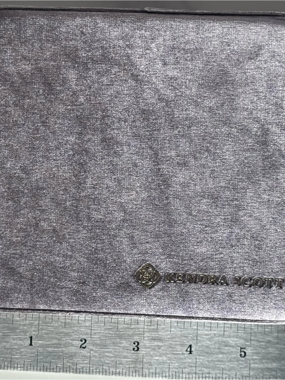 Kendra Scott Velvet Jewelry Case in Taupe Brown with Gold Logo